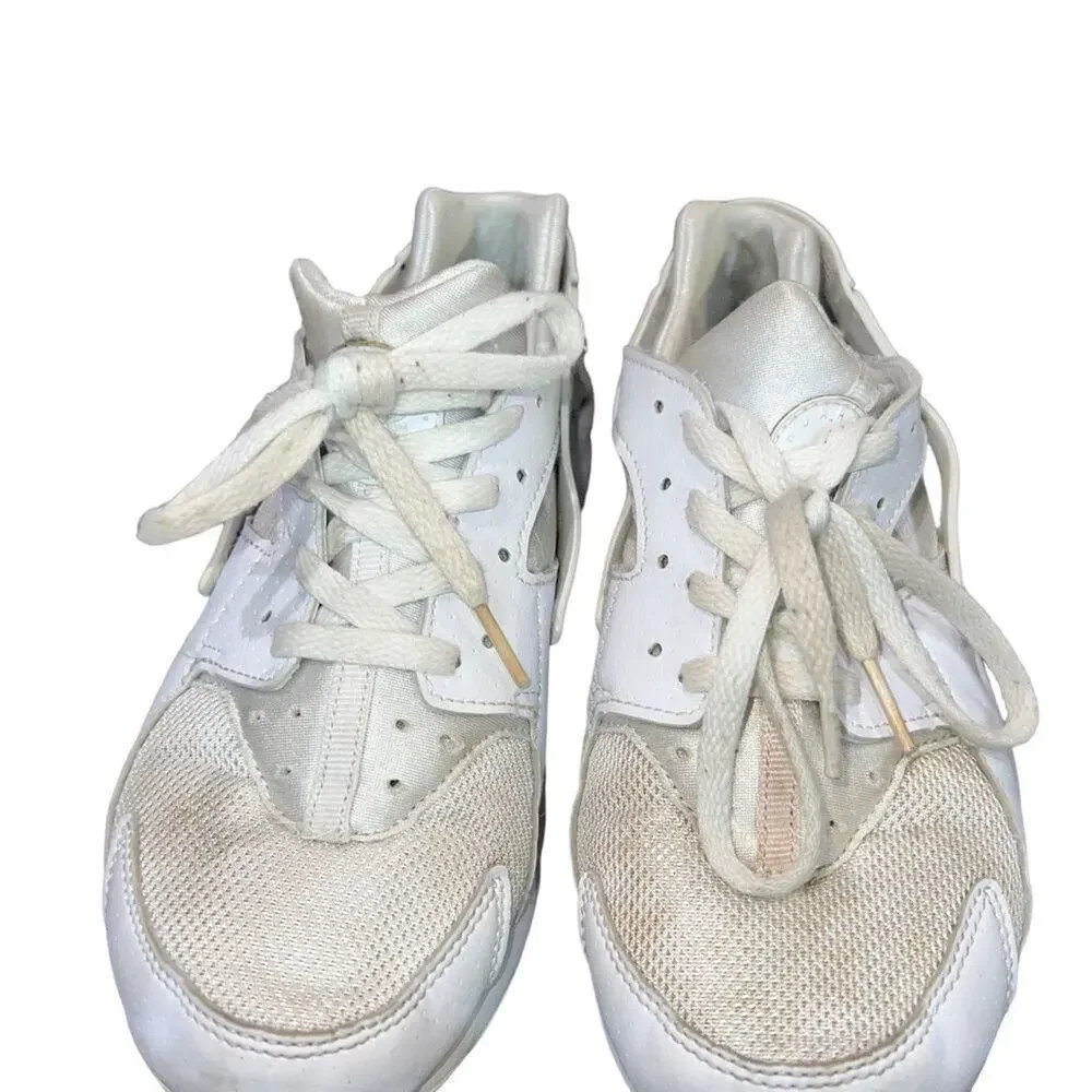Nike Air Huarache Run GS‎ Youth Sneakers White Lace Up Size 2.5Y